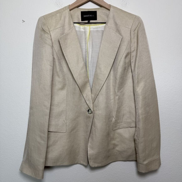 Lafayette 148 New York Jackets & Blazers - Lafayette‎ 148 New York Women Linen Blazer Jacket 10 Tan Luxury Old Money Office